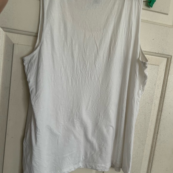 Dana Buchman White Tank with Embellished Front Design SZ XL Extra Large - Picture 4 of 7